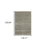 10' X 13' Teal Blue Geometric Power Loom Area Rug - Homeroots - Flyclothing LLC