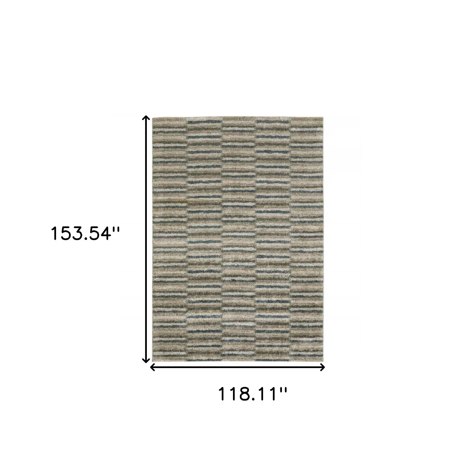 10' X 13' Teal Blue Geometric Power Loom Area Rug - Homeroots - Flyclothing LLC