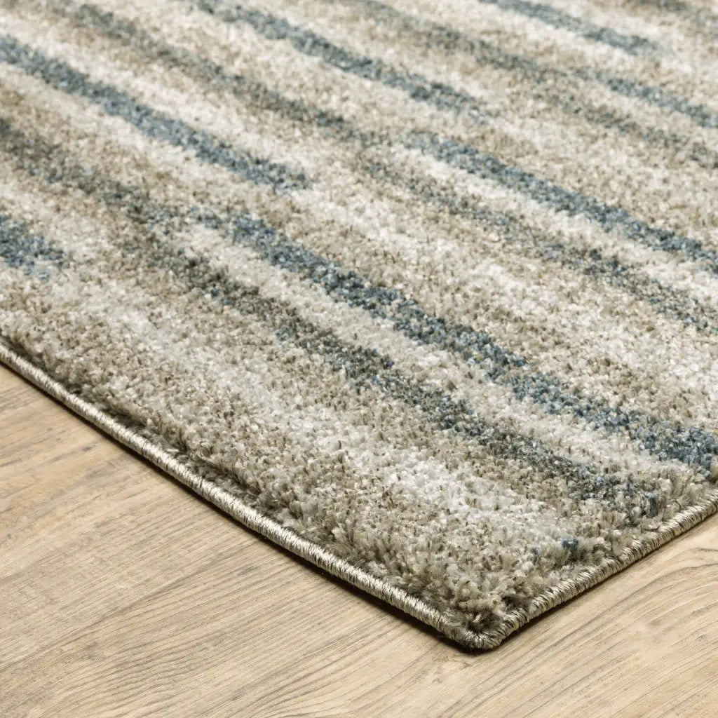 10' X 13' Teal Blue Geometric Power Loom Area Rug - Homeroots - Flyclothing LLC