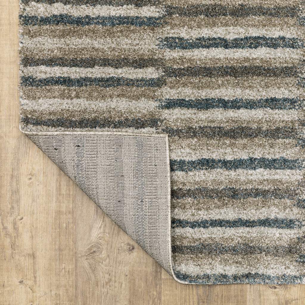10' X 13' Teal Blue Geometric Power Loom Area Rug - Homeroots - Flyclothing LLC
