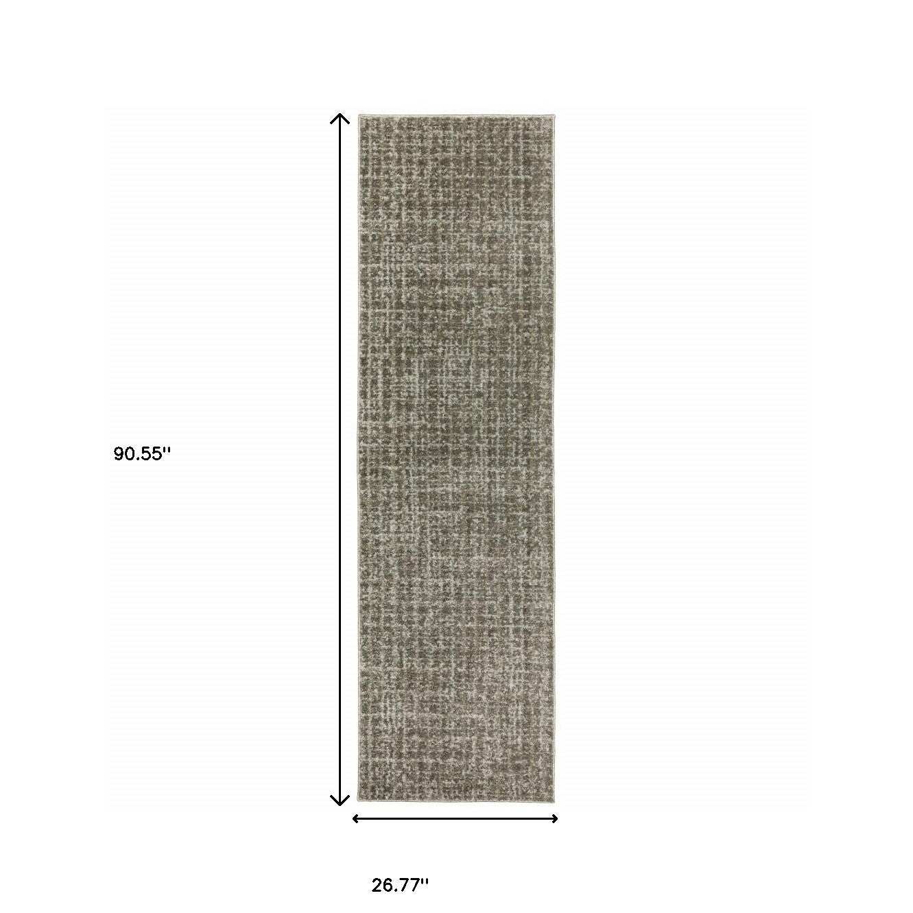 8' Runner Gray Geometric Power Loom Runner Rug - Homeroots - Flyclothing LLC