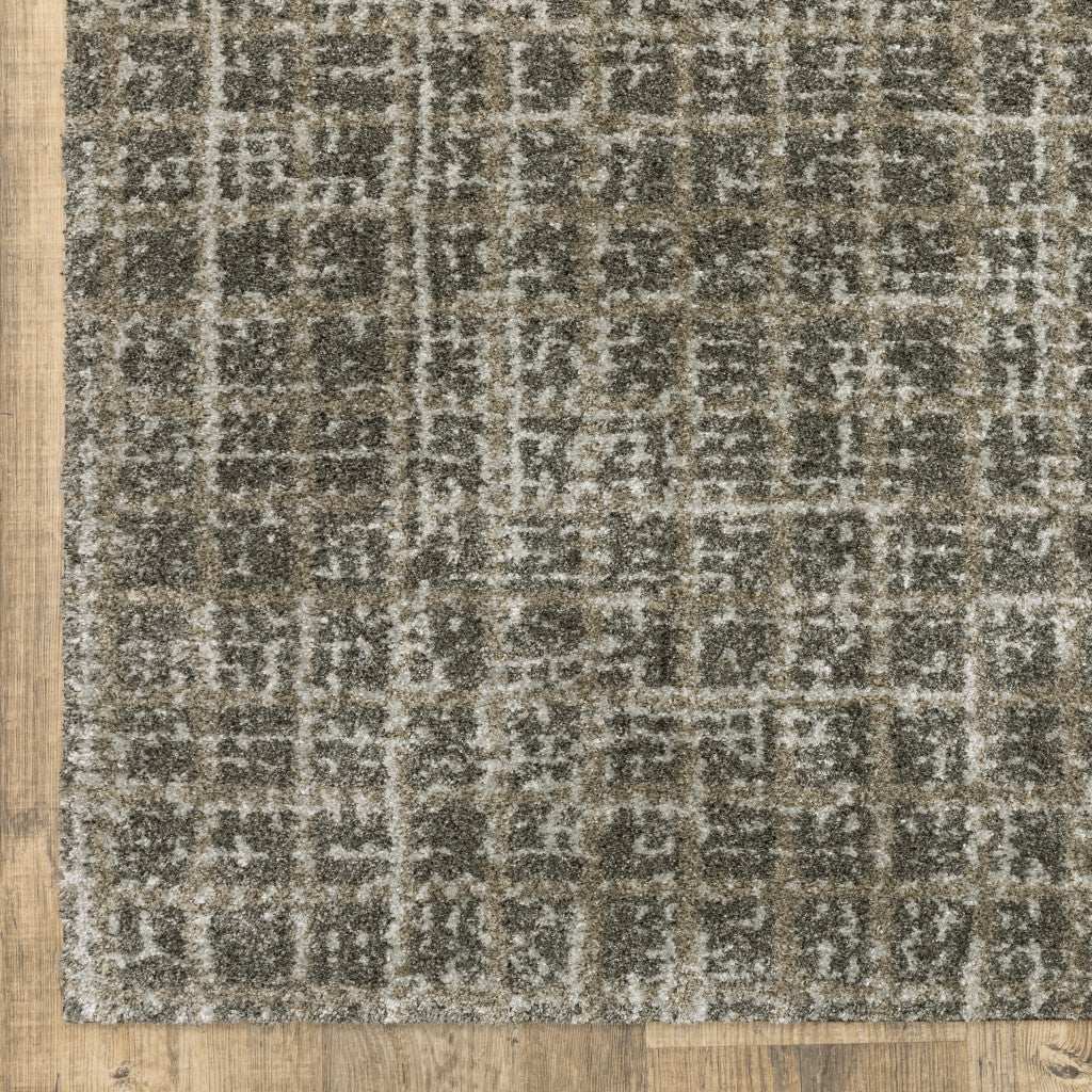 8' Runner Gray Geometric Power Loom Runner Rug - Homeroots - Flyclothing LLC
