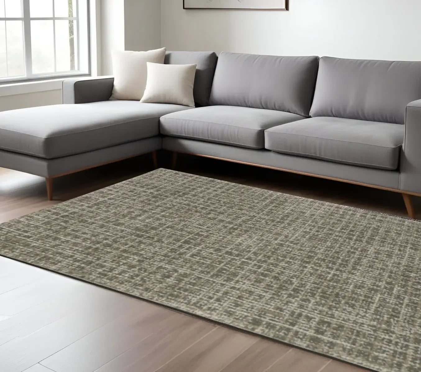 8' X 11' Gray Geometric Power Loom Area Rug - Homeroots - Flyclothing LLC