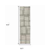 8' Runner Grey Teal Beige and Tan Geometric Power Loom Runner Rug - Homeroots - Flyclothing LLC