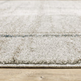 8' X 11' Beige Blue and Gray Geometric Power Loom Area Rug