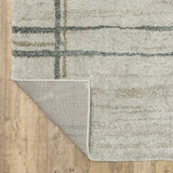10' X 13' Grey Teal Beige and Tan Geometric Power Loom Area Rug - Homeroots - Flyclothing LLC