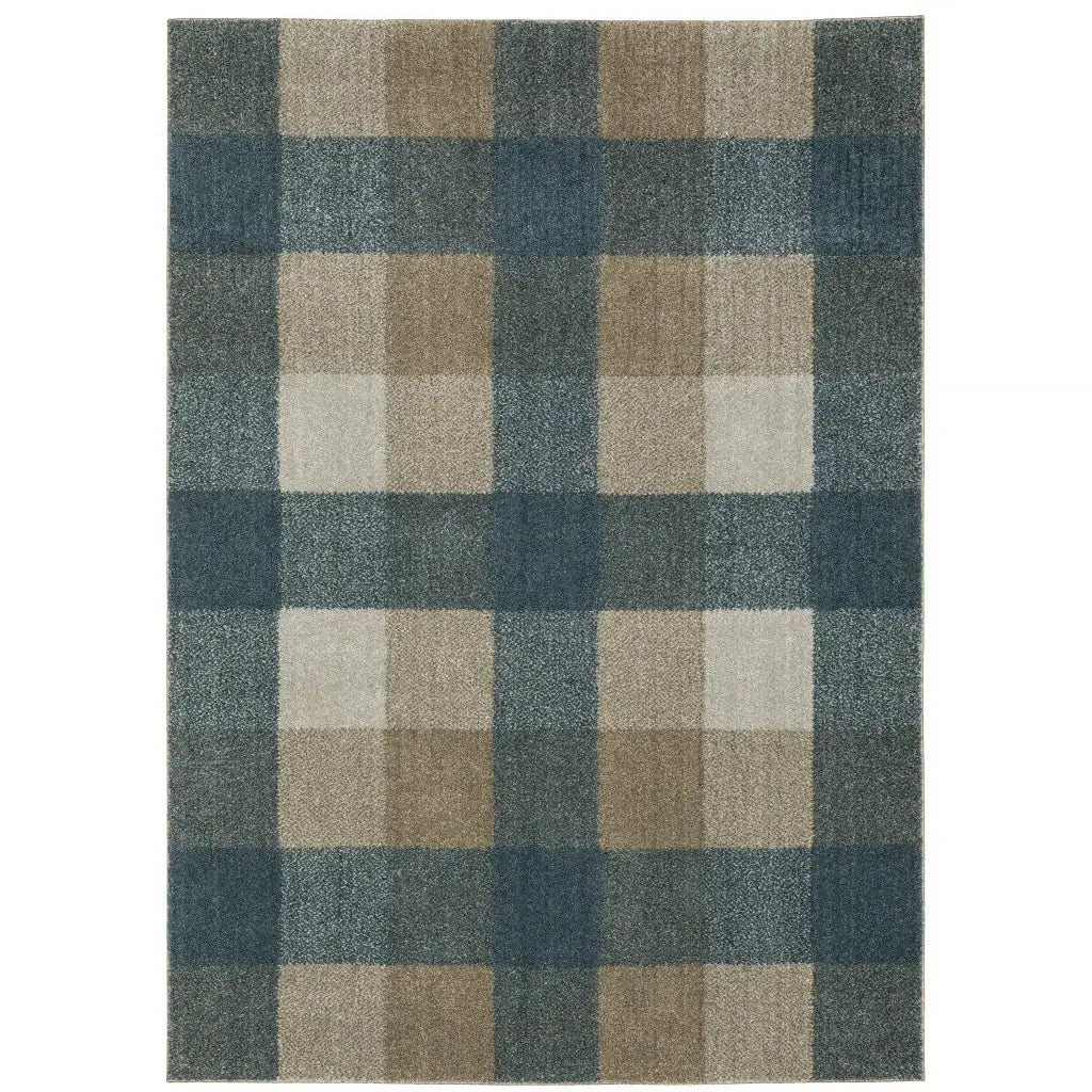 8' X 11' Tan and Gray Geometric Power Loom Area Rug - Homeroots - Flyclothing LLC