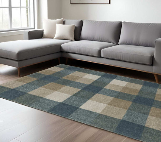 8' X 11' Tan and Gray Geometric Power Loom Area Rug - Homeroots - Flyclothing LLC