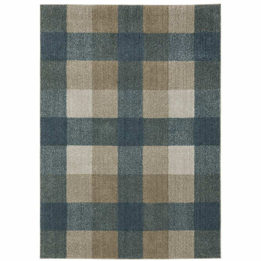 8' X 11' Tan and Gray Geometric Power Loom Area Rug - Homeroots - Flyclothing LLC