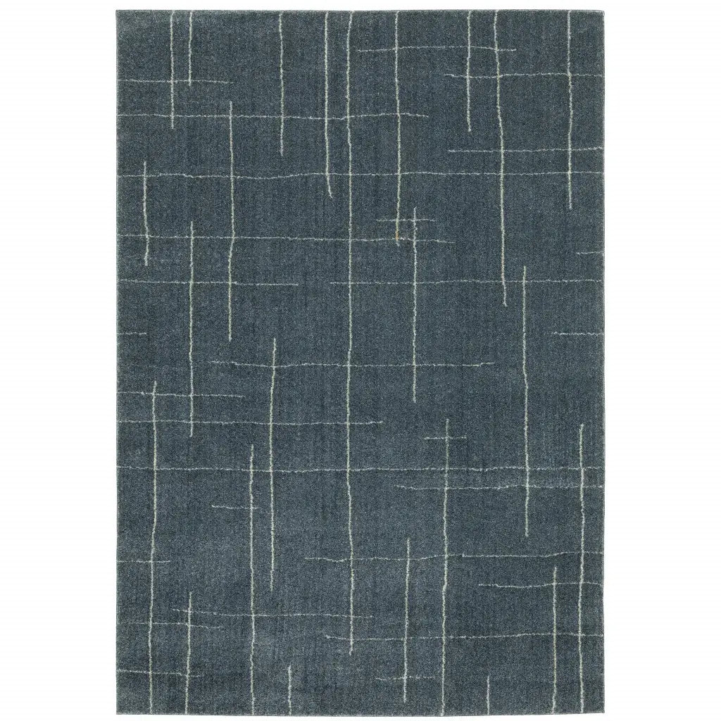 5' X 8' Blue and Gray Geometric Power Loom Area Rug - Homeroots - Flyclothing LLC