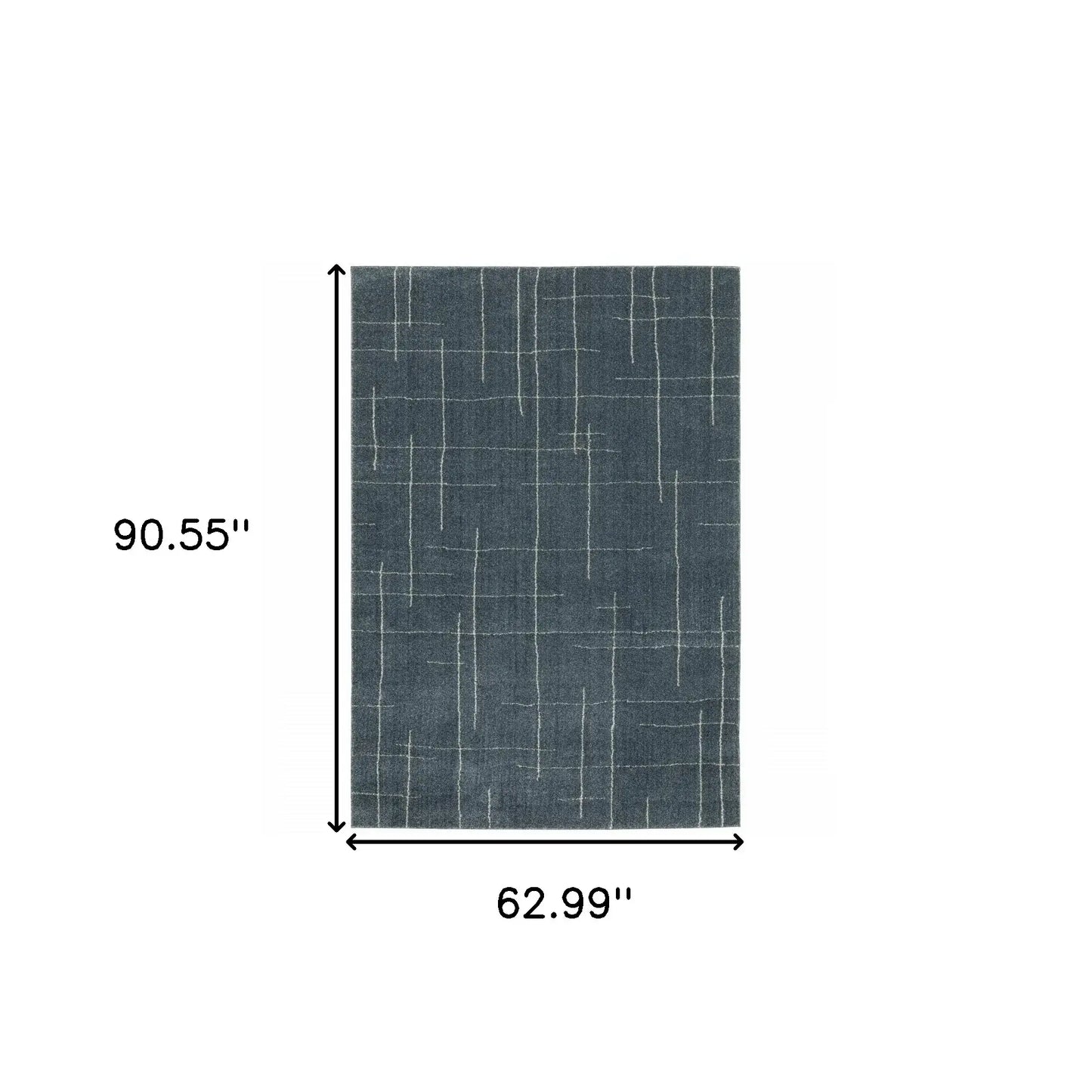 5' X 8' Blue and Gray Geometric Power Loom Area Rug - Homeroots - Flyclothing LLC