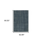 5' X 8' Blue and Gray Geometric Power Loom Area Rug - Homeroots - Flyclothing LLC