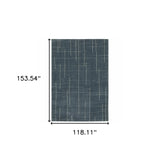 10' X 13' Blue and Gray Geometric Power Loom Area Rug - Homeroots - Flyclothing LLC