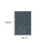 10' X 13' Blue and Gray Geometric Power Loom Area Rug - Homeroots - Flyclothing LLC