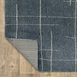 10' X 13' Blue and Gray Geometric Power Loom Area Rug - Homeroots - Flyclothing LLC