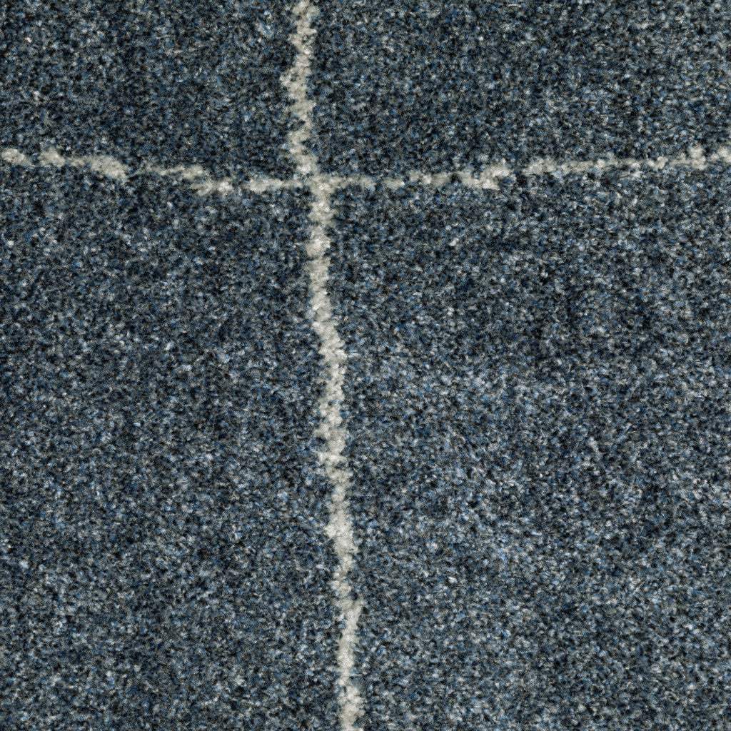 10' X 13' Blue and Gray Geometric Power Loom Area Rug - Homeroots - Flyclothing LLC