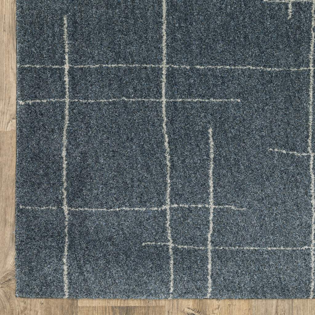 10' X 13' Blue and Gray Geometric Power Loom Area Rug - Homeroots - Flyclothing LLC