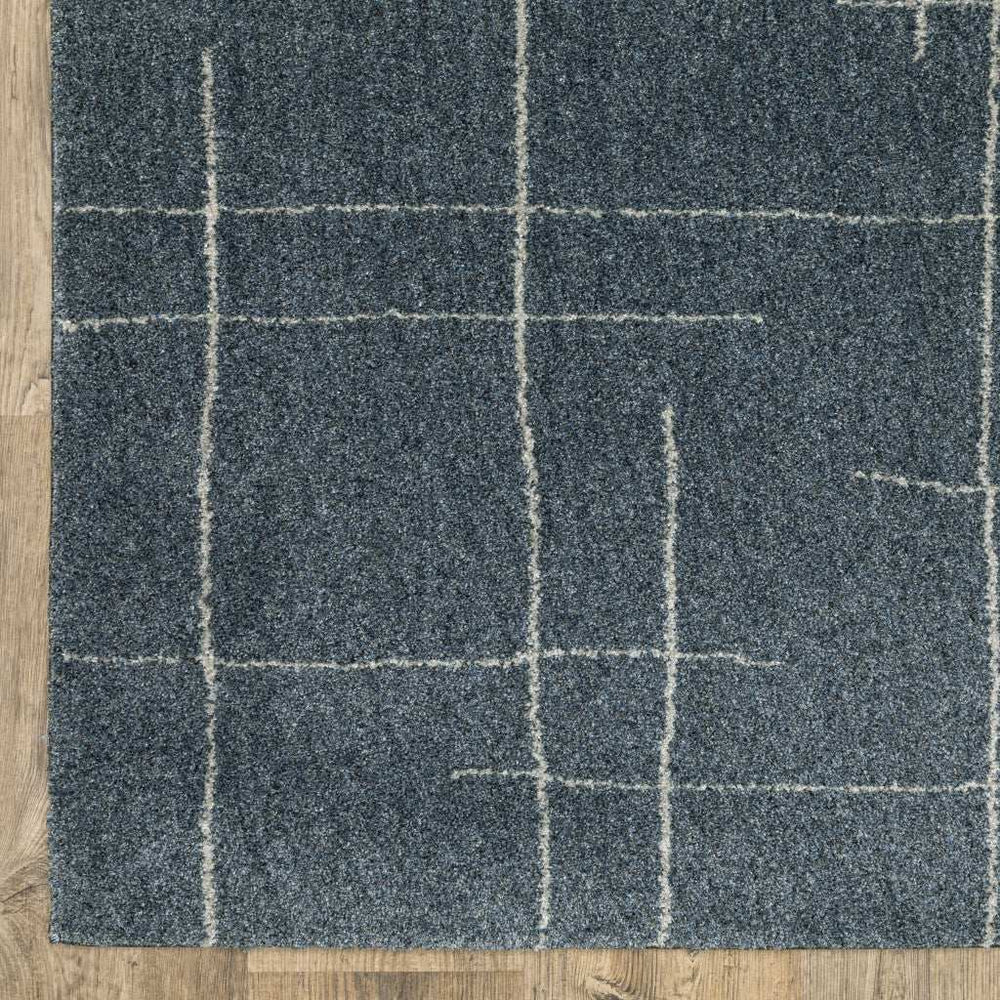 10' X 13' Blue and Gray Geometric Power Loom Area Rug - Homeroots - Flyclothing LLC