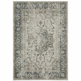 10' X 13' Blue and Gray Oriental Power Loom Area Rug - Homeroots - Flyclothing LLC
