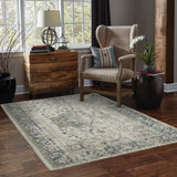 10' X 13' Blue and Gray Oriental Power Loom Area Rug - Homeroots - Flyclothing LLC