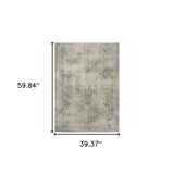 3' X 5' Gray Oriental Power Loom Area Rug - Homeroots - Flyclothing LLC