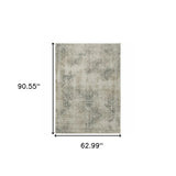 5' X 8' Gray Oriental Power Loom Area Rug - Homeroots - Flyclothing LLC