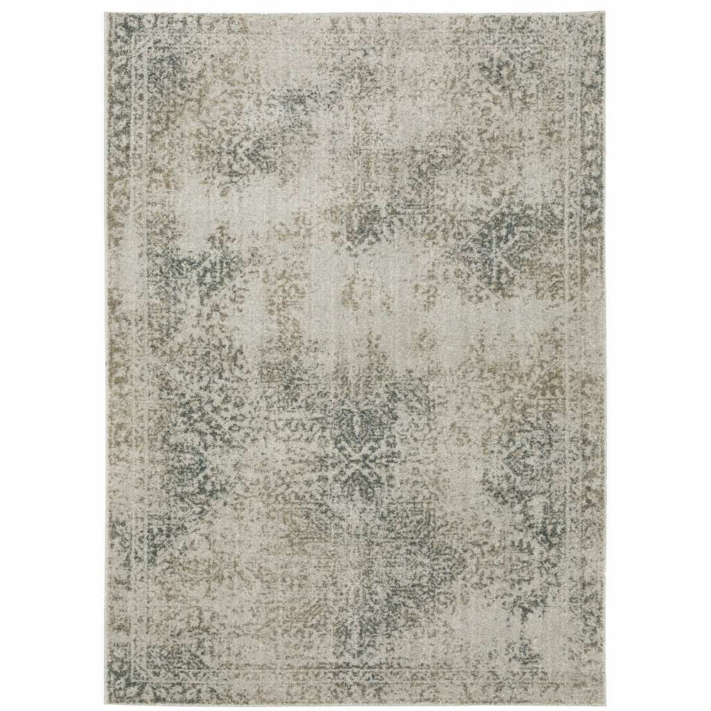 5' X 8' Gray Oriental Power Loom Area Rug - Homeroots - Flyclothing LLC