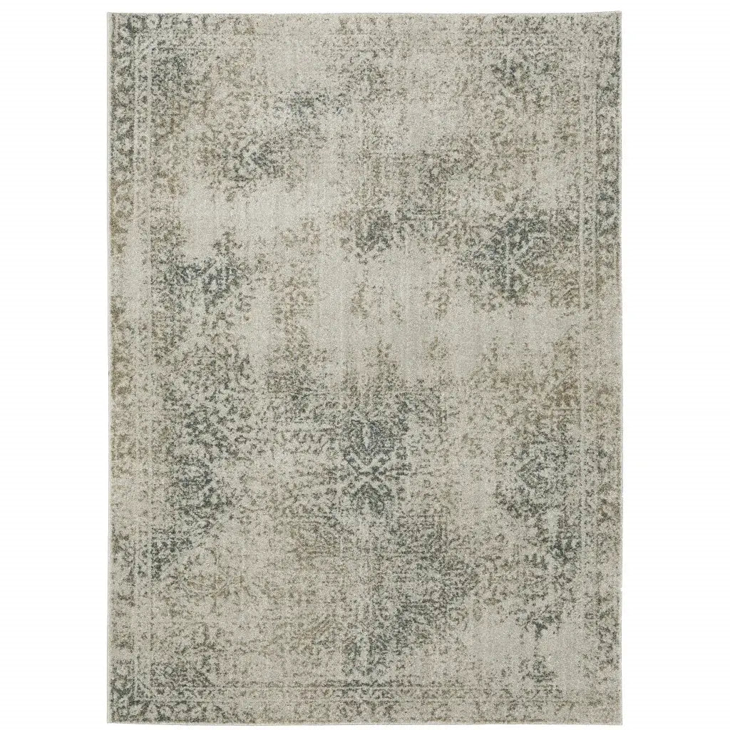 8' X 11' Gray Oriental Power Loom Area Rug - Homeroots - Flyclothing LLC