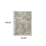 8' X 11' Gray Oriental Power Loom Area Rug - Homeroots - Flyclothing LLC