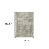 10' X 13' Gray Oriental Power Loom Area Rug - Homeroots - Flyclothing LLC