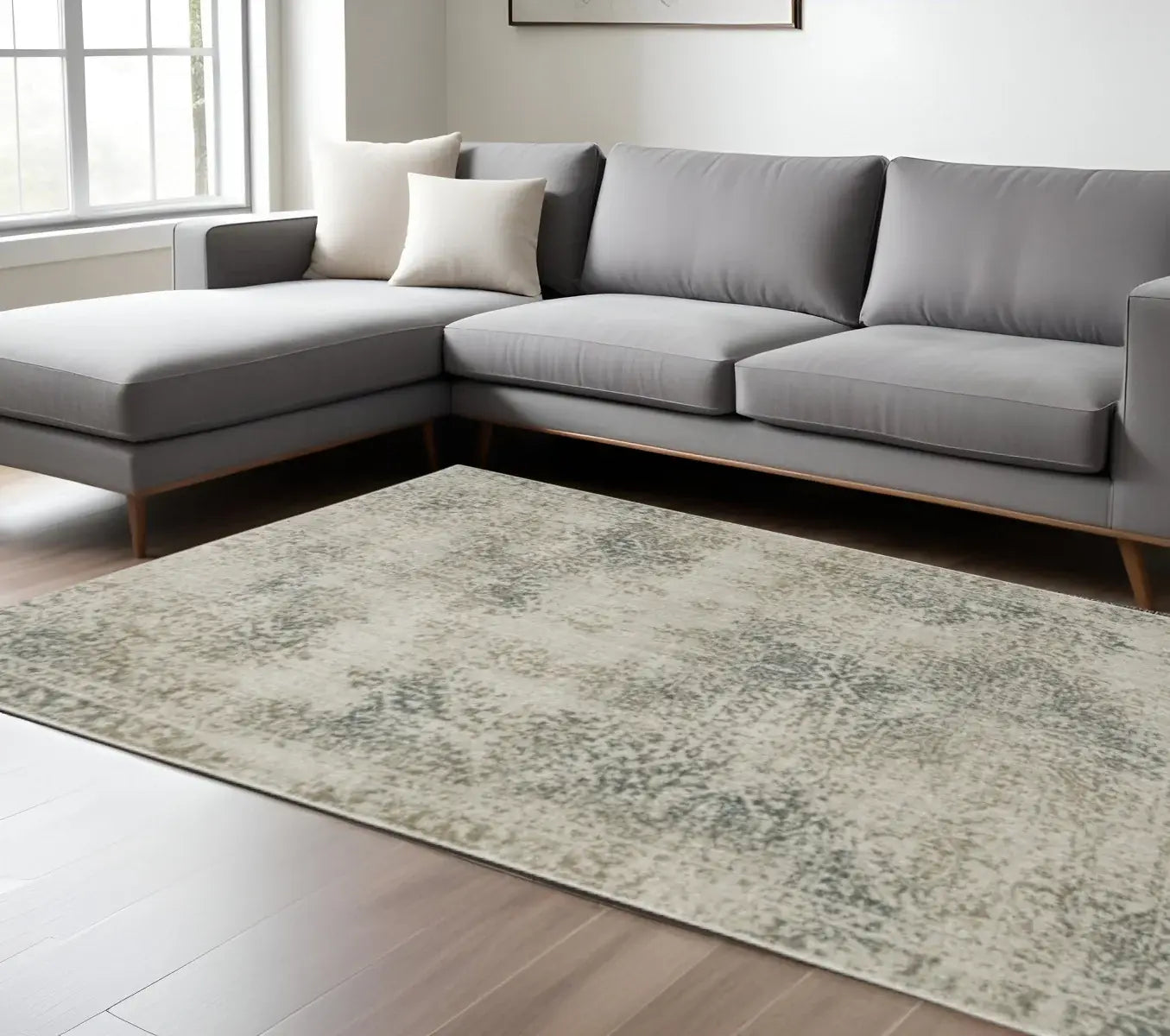 10' X 13' Gray Oriental Power Loom Area Rug - Homeroots - Flyclothing LLC