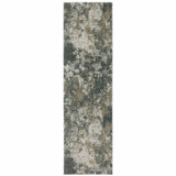 8' Runner Tan and Gray Abstract Power Loom Runner Rug - Homeroots - Flyclothing LLC