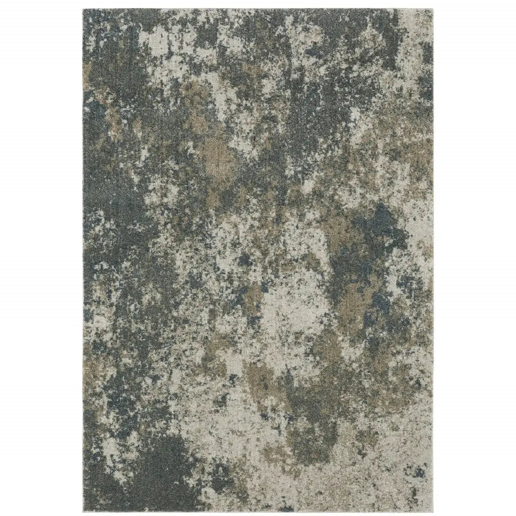 10' X 13' Tan and Gray Abstract Power Loom Area Rug - Homeroots - Flyclothing LLC
