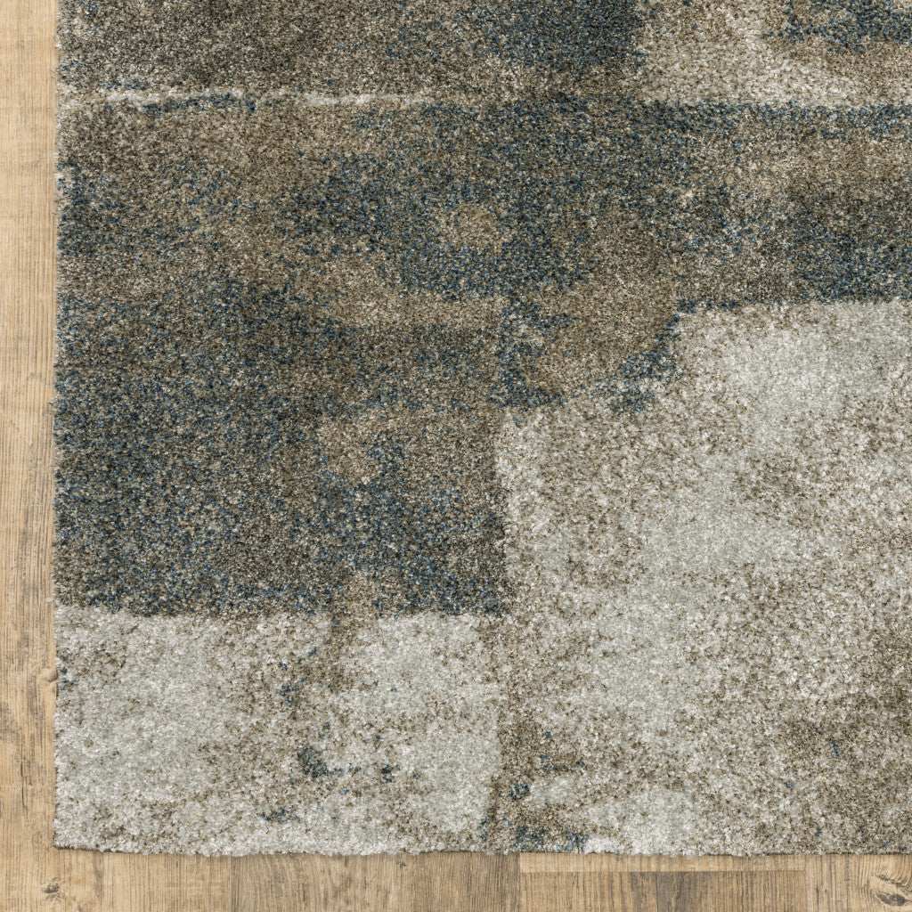 8' Runner Teal Blue Geometric Power Loom Runner Rug - Homeroots - Flyclothing LLC