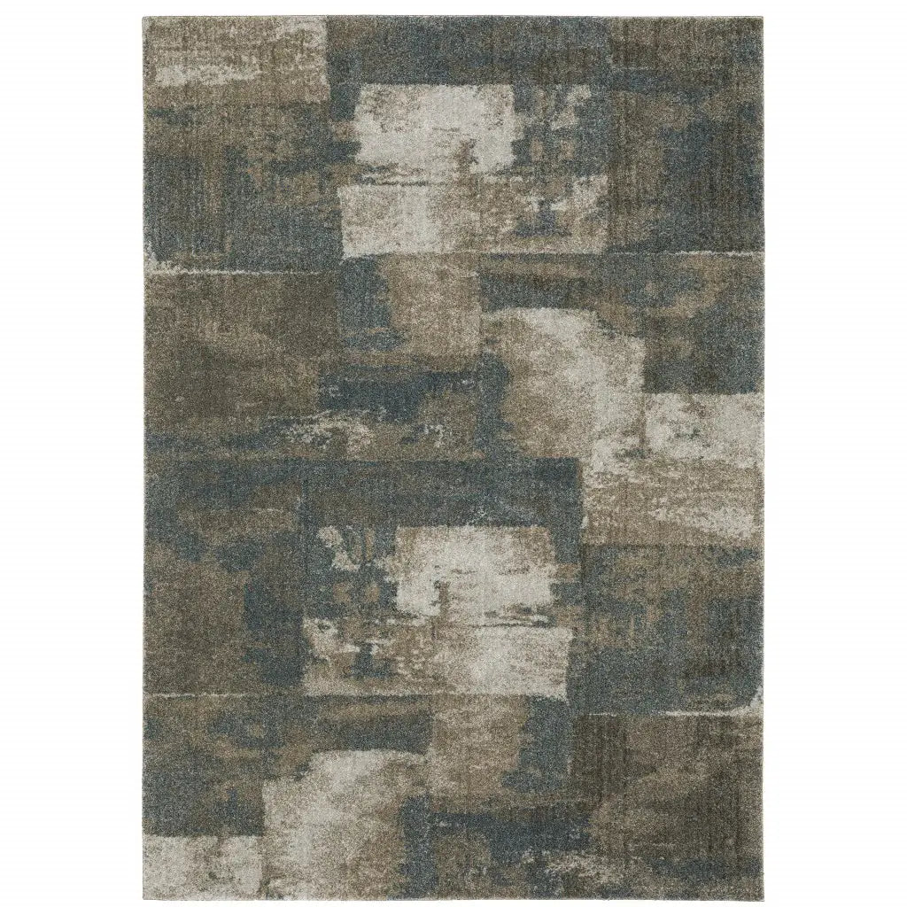 10' X 13' Teal Blue Geometric Power Loom Area Rug - Homeroots - Flyclothing LLC