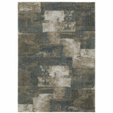 10' X 13' Teal Blue Geometric Power Loom Area Rug - Homeroots - Flyclothing LLC