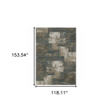 10' X 13' Teal Blue Geometric Power Loom Area Rug - Homeroots - Flyclothing LLC