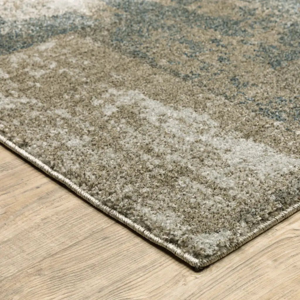 10' X 13' Teal Blue Geometric Power Loom Area Rug - Homeroots - Flyclothing LLC