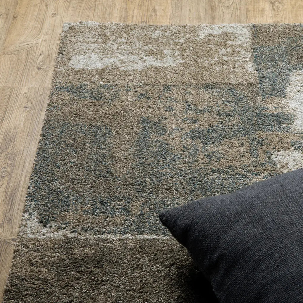 10' X 13' Teal Blue Geometric Power Loom Area Rug - Homeroots - Flyclothing LLC