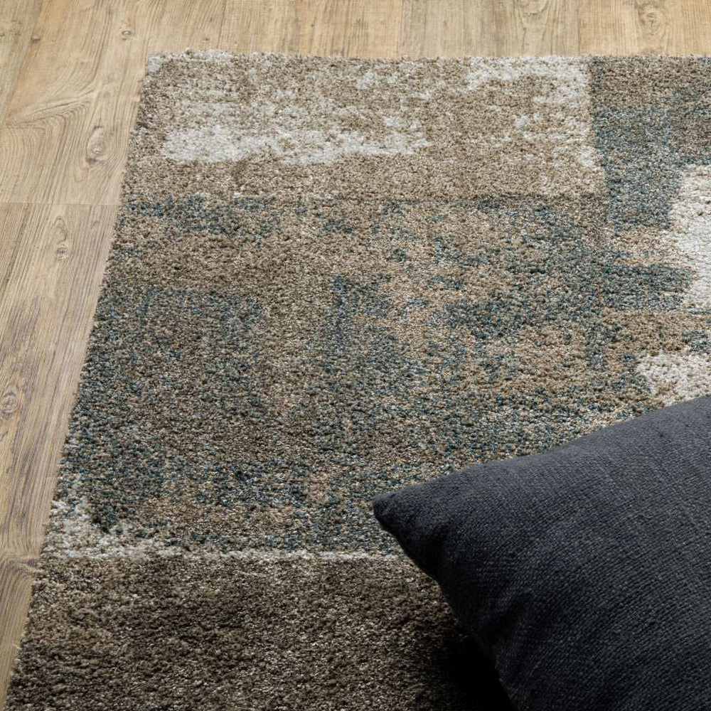 10' X 13' Teal Blue Geometric Power Loom Area Rug - Homeroots - Flyclothing LLC