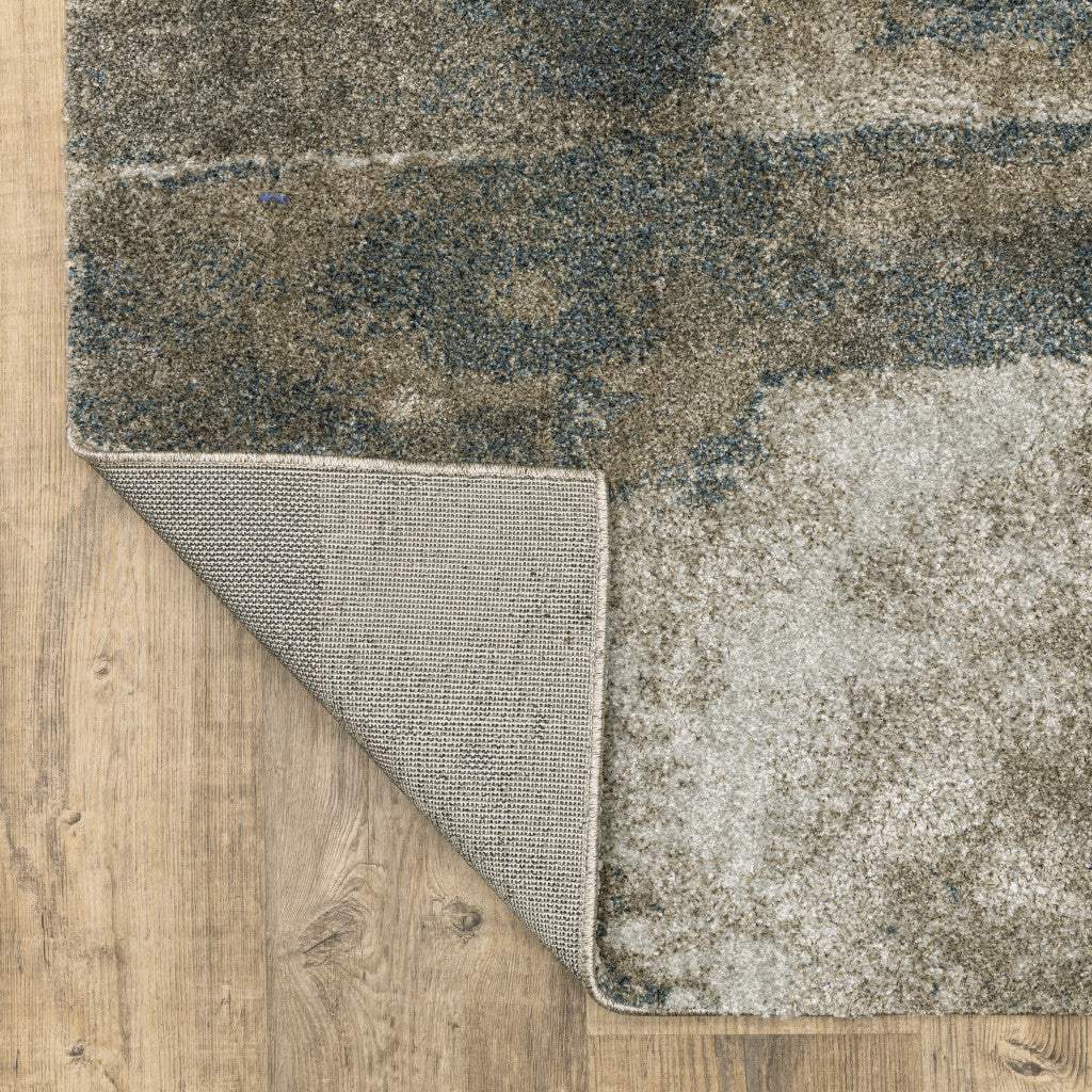 10' X 13' Teal Blue Geometric Power Loom Area Rug - Homeroots - Flyclothing LLC