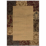10' X 13' Beige Red Green Gold And Grey Abstract Power Loom Stain Resistant Area Rug - Homeroots - Flyclothing LLC
