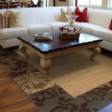 10' X 13' Beige Red Green Gold And Grey Abstract Power Loom Stain Resistant Area Rug - Homeroots - Flyclothing LLC