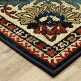 10' X 13' Blue Red And Beige Oriental Power Loom Stain Resistant Area Rug - Homeroots - Flyclothing LLC