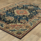 10' X 13' Blue Red And Beige Oriental Power Loom Stain Resistant Area Rug - Homeroots - Flyclothing LLC