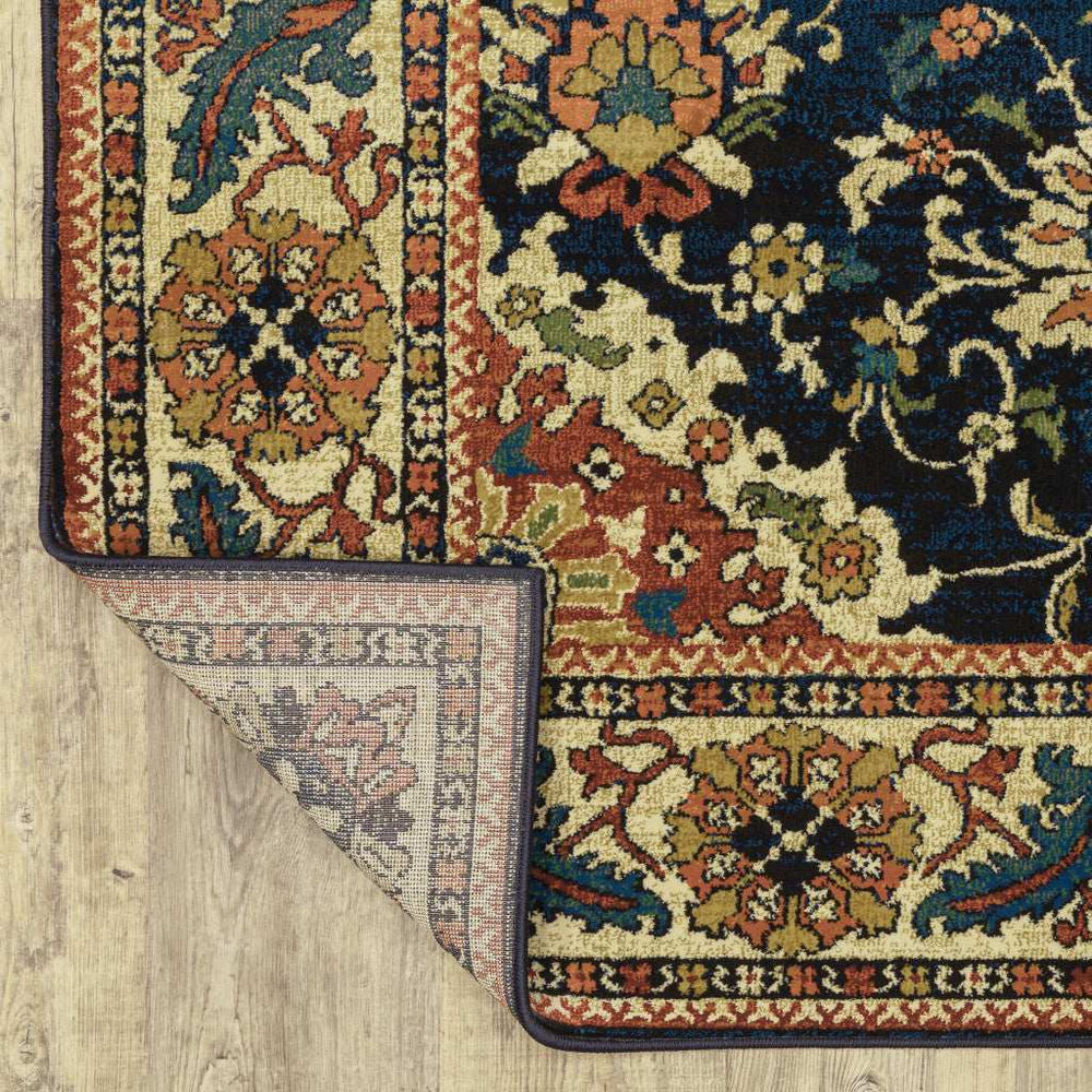 10' X 13' Blue Red And Beige Oriental Power Loom Stain Resistant Area Rug - Homeroots - Flyclothing LLC