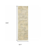 2' X 8' Grey Ivory Beige And Taupe Abstract Power Loom Stain Resistant Runner Rug - Homeroots - Flyclothing LLC