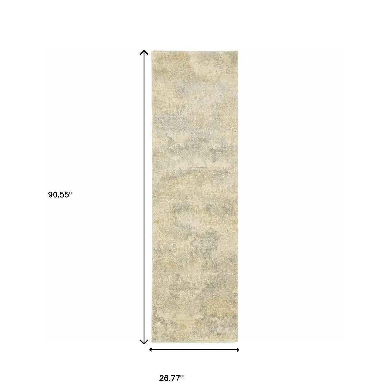 2' X 8' Grey Ivory Beige And Taupe Abstract Power Loom Stain Resistant Runner Rug - Homeroots - Flyclothing LLC