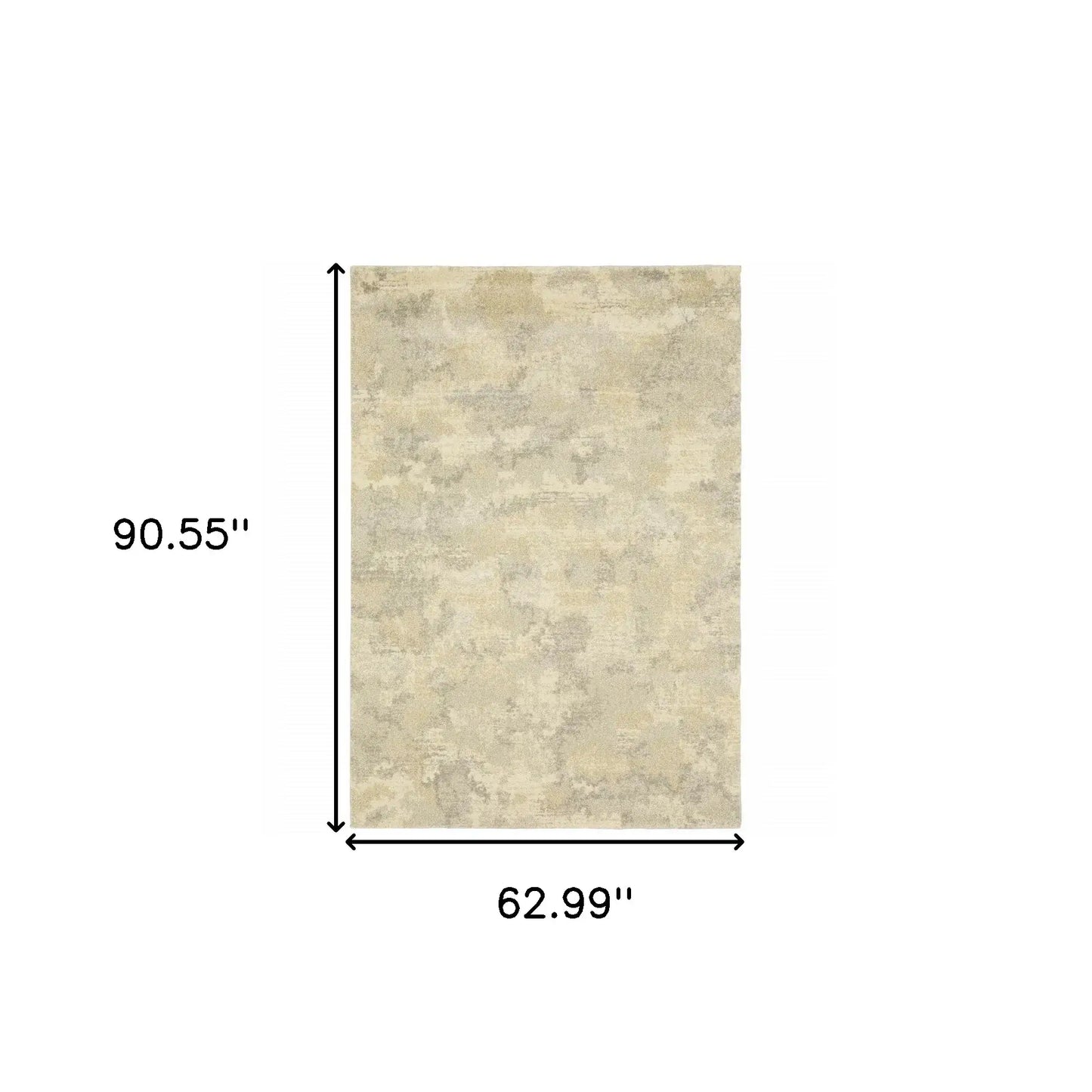 5' X 8' Grey Ivory Beige And Taupe Abstract Power Loom Stain Resistant Area Rug - Homeroots - Flyclothing LLC