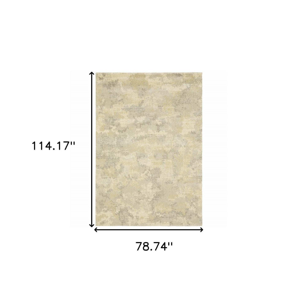 6' X 9' Grey Ivory Beige And Taupe Abstract Power Loom Stain Resistant Area Rug - Homeroots - Flyclothing LLC